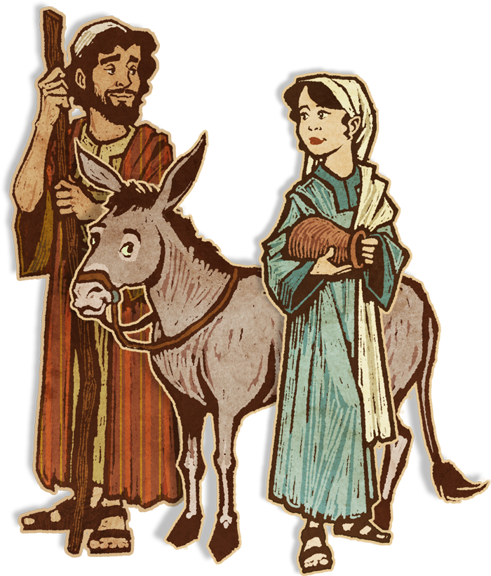 Donkey Clipart Mary Joseph Donkey - Donkey (700x820), Png Download