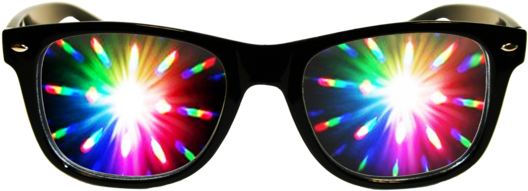 Midnight Black Plastic Diffraction - Plastic Diffraction Glasses - White (560x224), Png Download