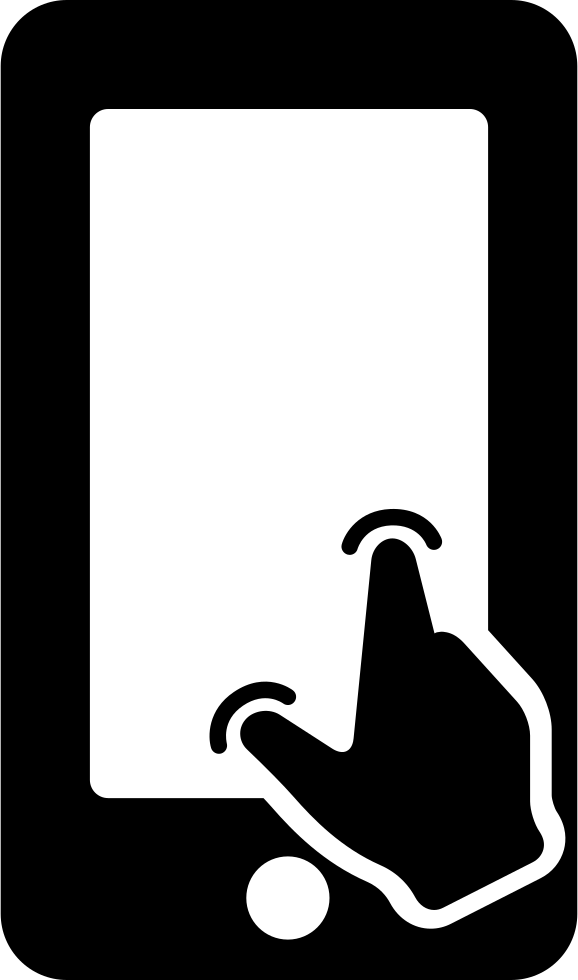 Phone With Hand Touching Screen Comments - Icono Pantalla Tactil (578x980), Png Download
