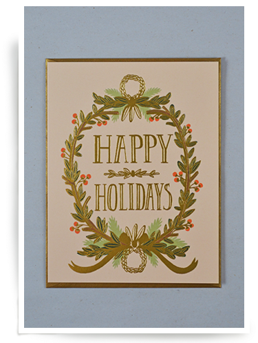 Gold Foil Garland - Greeting Card (400x510), Png Download