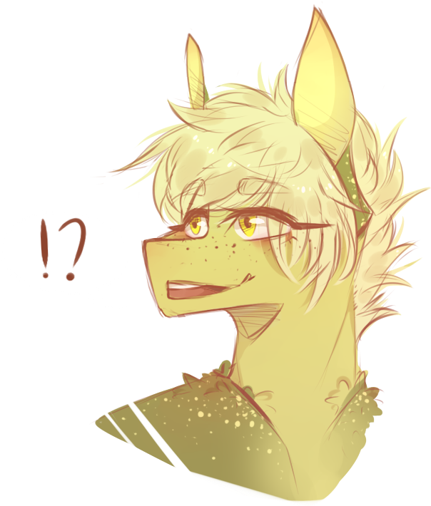 Riressa, Bust, Exclamation Point, Interrobang, Oc, - Cartoon (660x751), Png Download