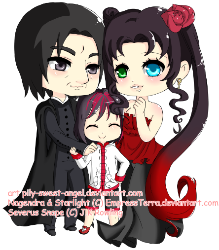 It Features Severus Snape And Starlight Fanell - Cartoon (456x553), Png Download