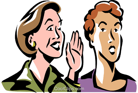 Women Whispering Royalty Free Vector Clip Art Illustration - Gossip Clipart Png (480x325), Png Download