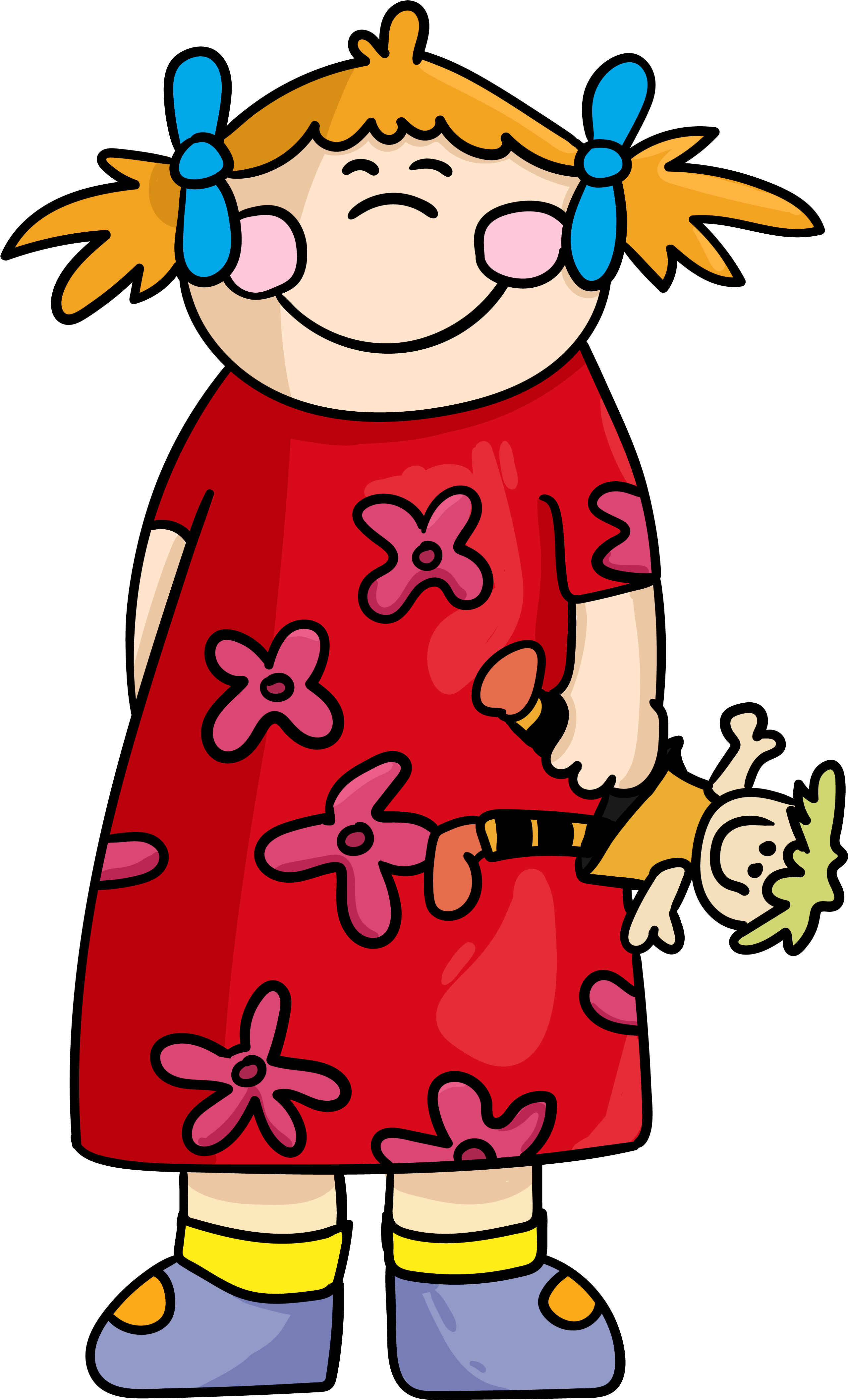 Cute Girl With Doll - Child (3000x4420), Png Download