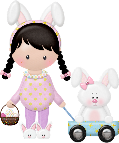 Girl - Menina Coelhinha Png (418x500), Png Download