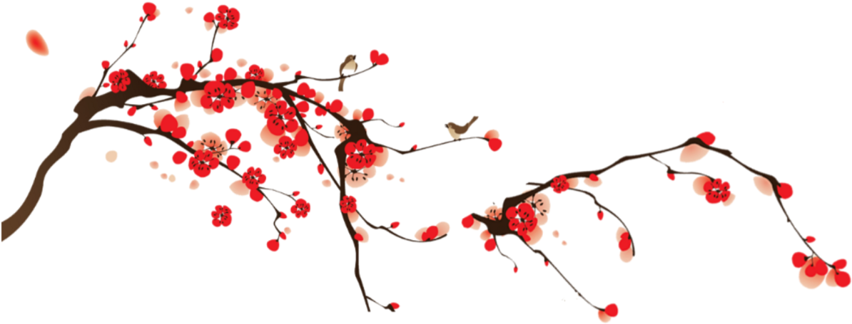 Sakura Sticker - Flor De Cerezo Dibujo (1283x1024), Png Download