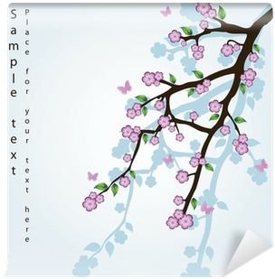 Abstract Background With Sakura Branch Wall Mural • - Sakura Branch (400x400), Png Download
