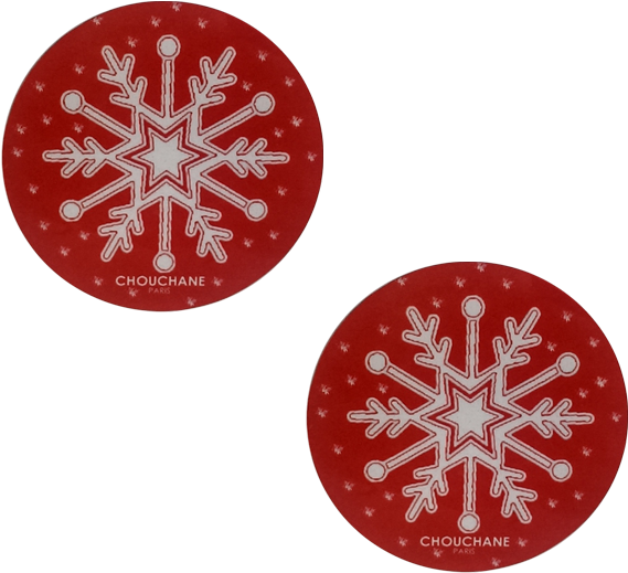 Set Of 2 Fridge Magnets Red Snowflake - Circle (1000x1000), Png Download