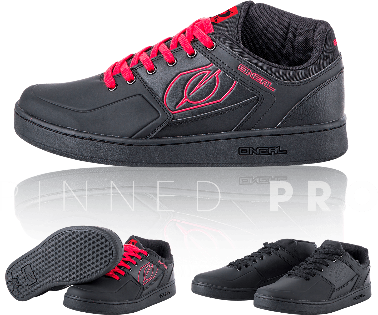 The Pinned Pro Version Is Our 'half-cab' With A Higher - Oneal Pinned Pro Pedal S18 Shoes Male - Black/red - (1500x1300), Png Download