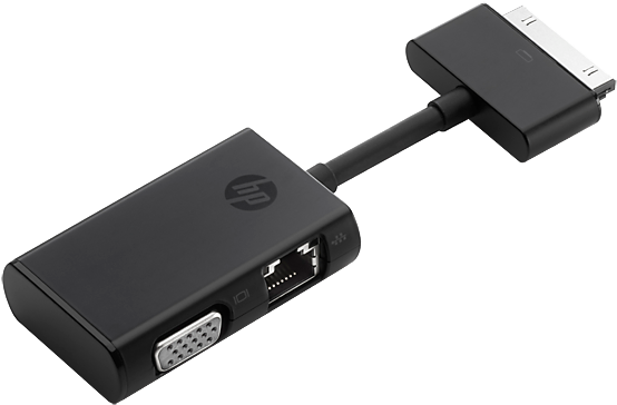 Hp Dock Connector To Ethernet And Vga Adapter - Hp Dock Connector To Ethernet & Vga Adapter G7u78aa (573x430), Png Download