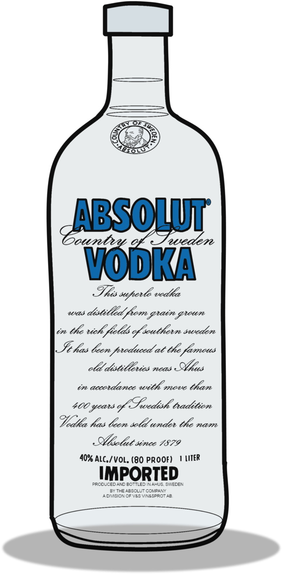 Absolut Vodka By Espioninja12 On Deviantart - Absolut Vodka Bottle (646x1237), Png Download