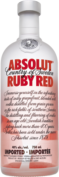 Absolut Ruby Red - Absolut Company Absolut Ruby Red 1l (250x601), Png Download