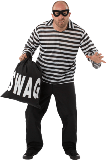 Adult Burglar Bill Costume - Burglar Outfit (366x580), Png Download