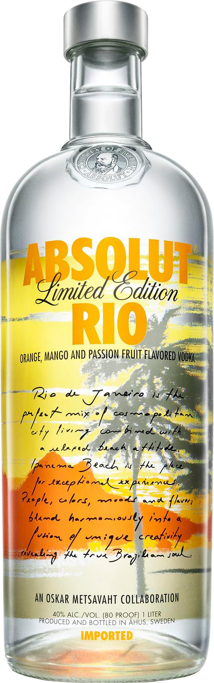 Absolut Limited Edition Rio (417x1331), Png Download
