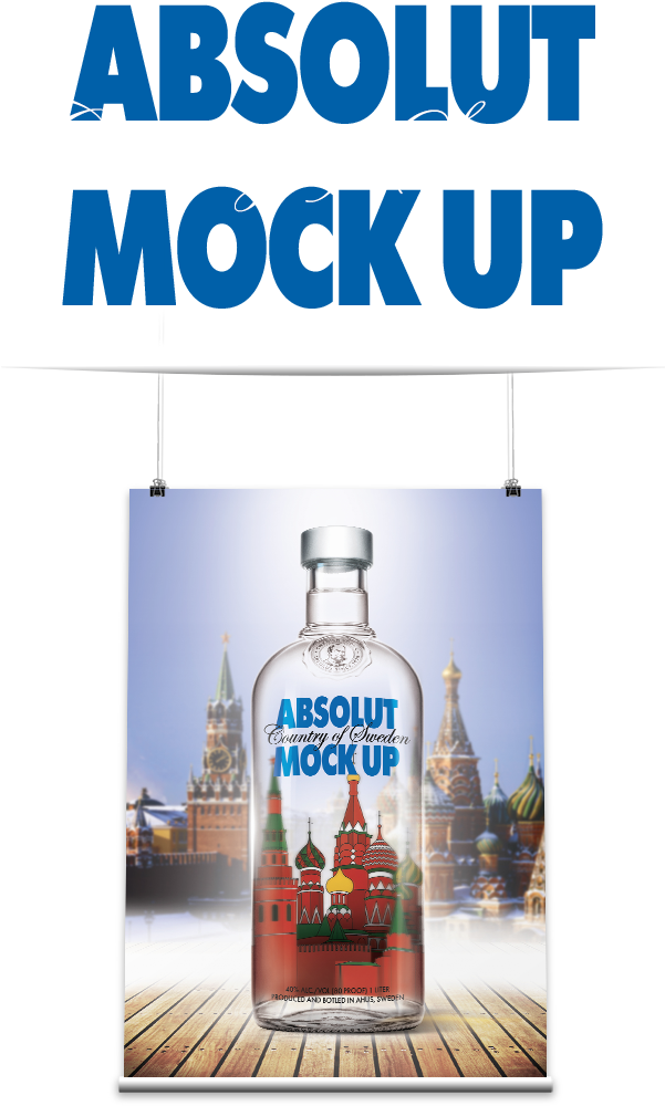 Absolut Vodka Mockup Free (600x1045), Png Download