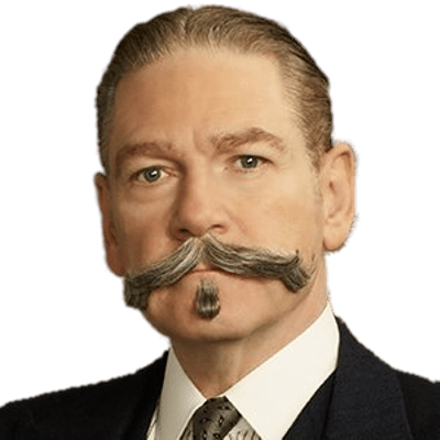 Hercule Poirot Kenneth Branagh Portrait - 強 尼 戴 普 東方 快車 (400x400), Png Download