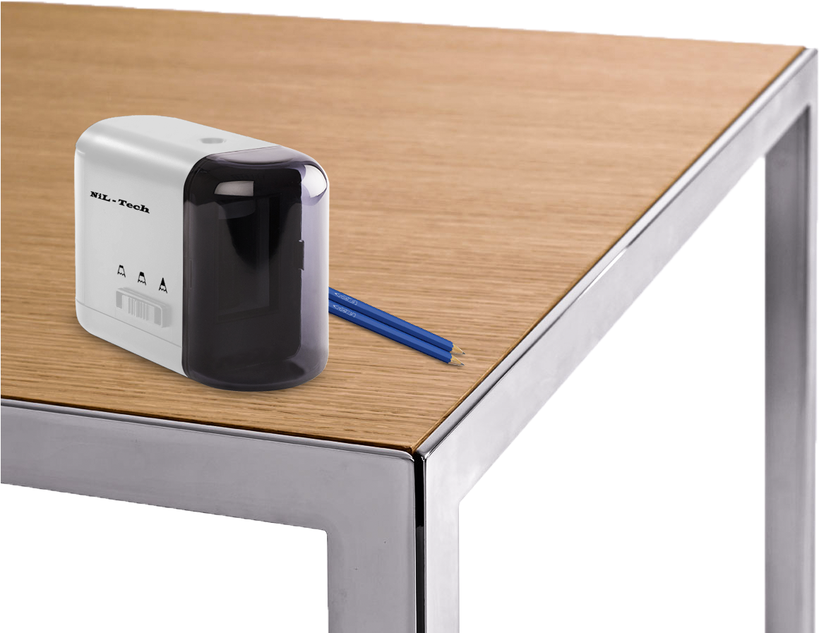 Are You Tired Of Using Your Manual Pencil Sharpener - Lapiz Sobre Un Escritorio Dibujo (1271x1000), Png Download