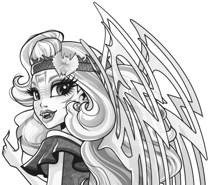 Monster High Black And White (637x385), Png Download