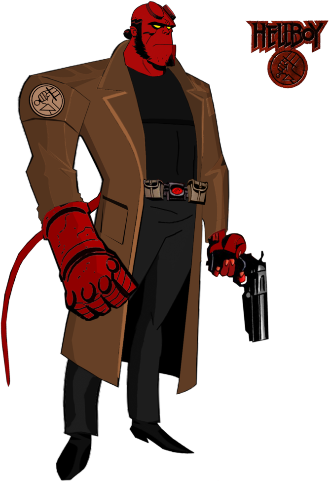 Hellboy Justice League Bruce Timm - Hellboy Transparent (780x1024), Png Download
