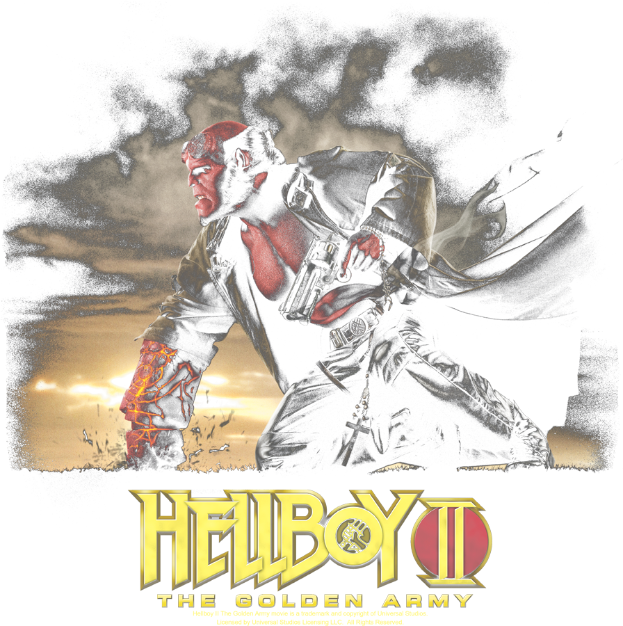 Hellboy Poster Art Juniors T-shirt - Art (900x936), Png Download