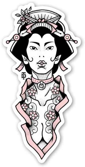 Bondage Geisha Sticker - Bondage (323x600), Png Download