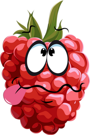 Fruit - Raspberry Cartoon Png (300x450), Png Download
