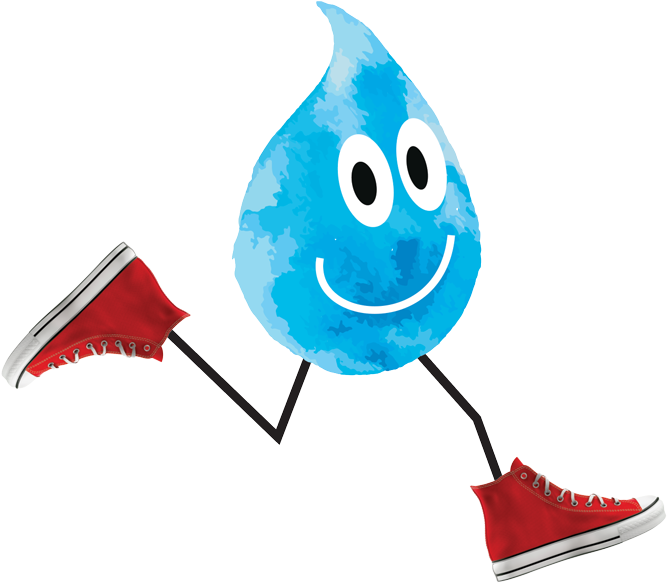 A Digital Illustration Of A Drop Of Water, With Legs - Running Water Clip Art (700x592), Png Download