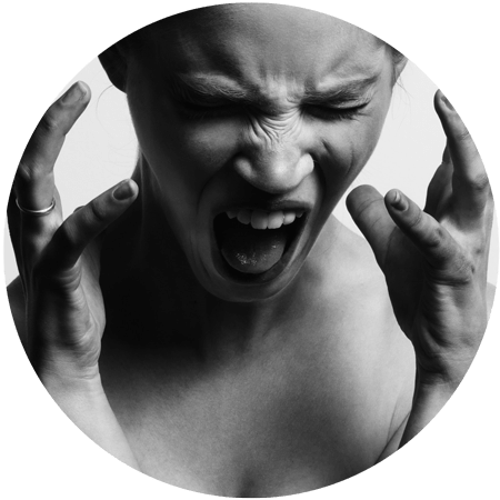 Image Of Woman Screaming For Blog Post Entitled "non-12 - Woman Yelling Frustration Black And White Photography (450x450), Png Download