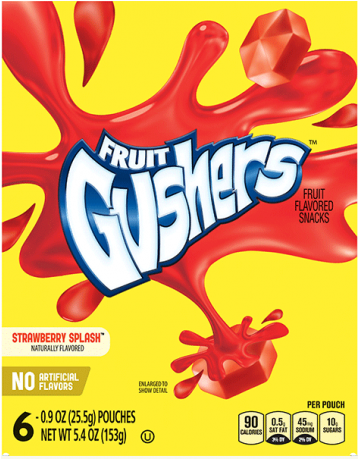 Betty Crocker Fruit Gushers Strawberry Splash 6 Pouches - Fruit Gushers (458x458), Png Download