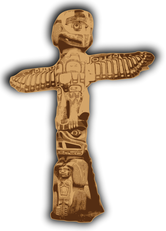 Kwakiutl Totem Poles (577x800), Png Download