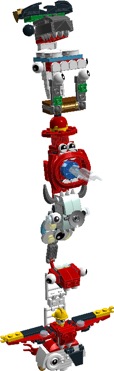 S8 Head Totem Pole - Action Figure (768x860), Png Download