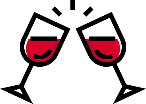 Party Clipart Drinking Glass - Let's Drink Red Red Wine Because Ub40 (474x340), Png Download