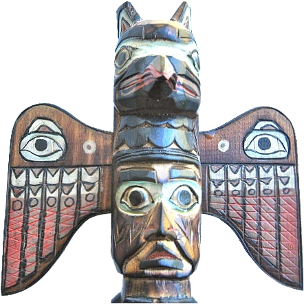 Vintage Alaska Fog Woman Totem Pole Signed Patrick - Totem Pole (442x442), Png Download
