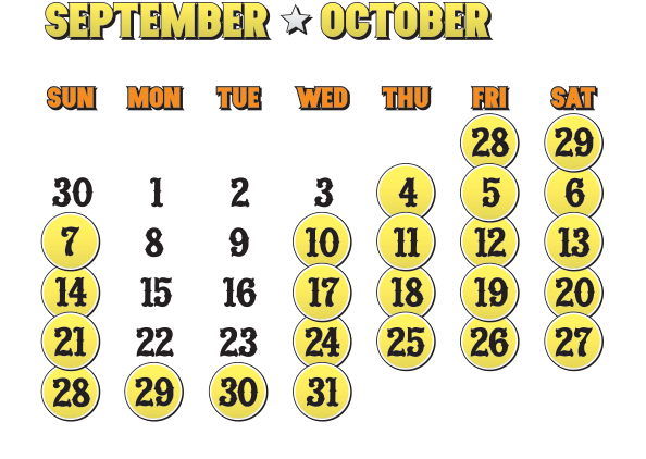 Scream Zone Calendar - July 2011 Calendar Printable (600x429), Png Download