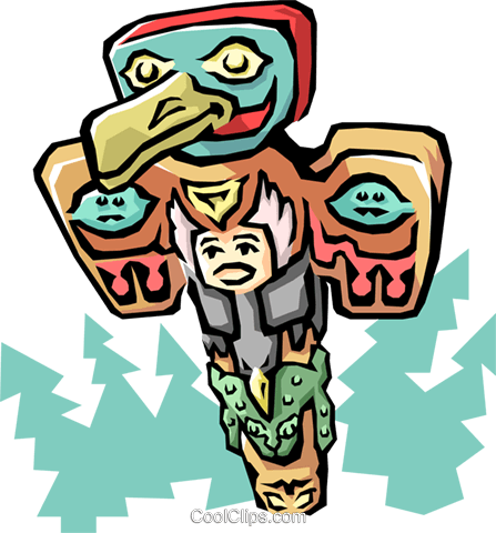 Totem Pole Royalty Free Vector Clip Art Illustration (447x480), Png Download