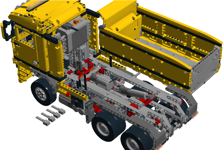Dump Truck Top View - Trailer Truck (1126x601), Png Download
