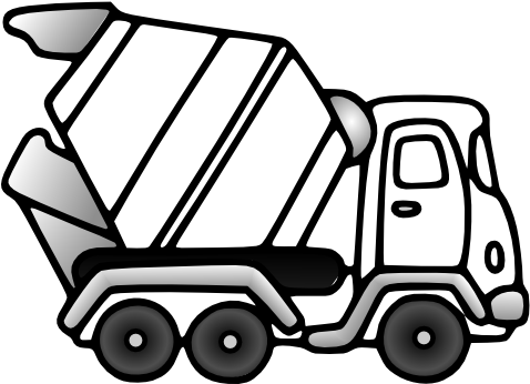 Truck Clipart Top View Truck - Cement Truck Embroidery Design (555x785), Png Download