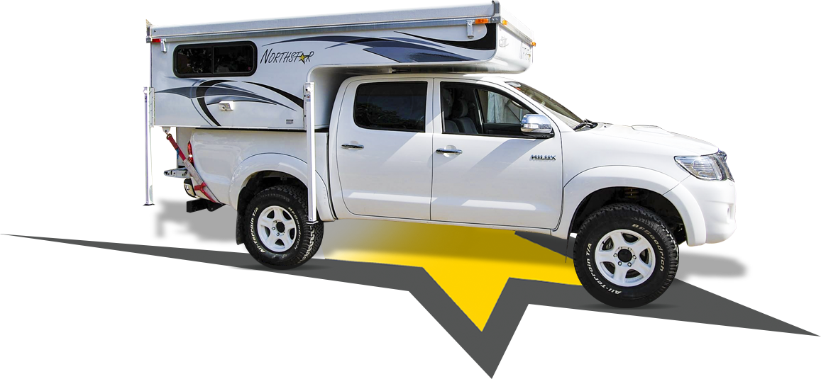 Built To Last Pop-up Camper On A Truck - Northstar Camper (1157x535), Png Download