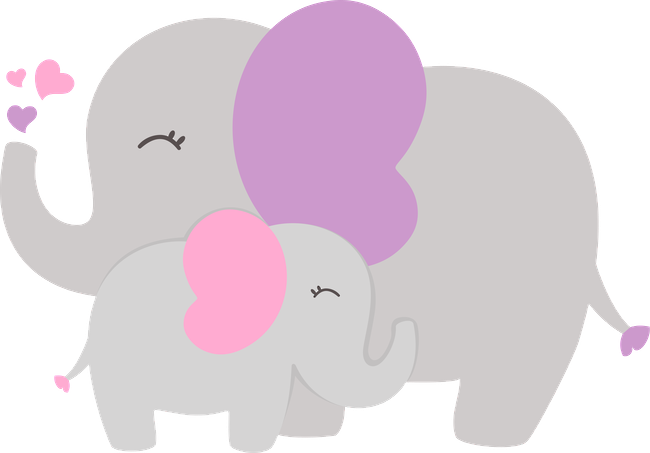 ○••°‿✿⁀elephants‿✿⁀°••○ Elephant - Elefantitos Baby Shower Png (650x453), Png Download