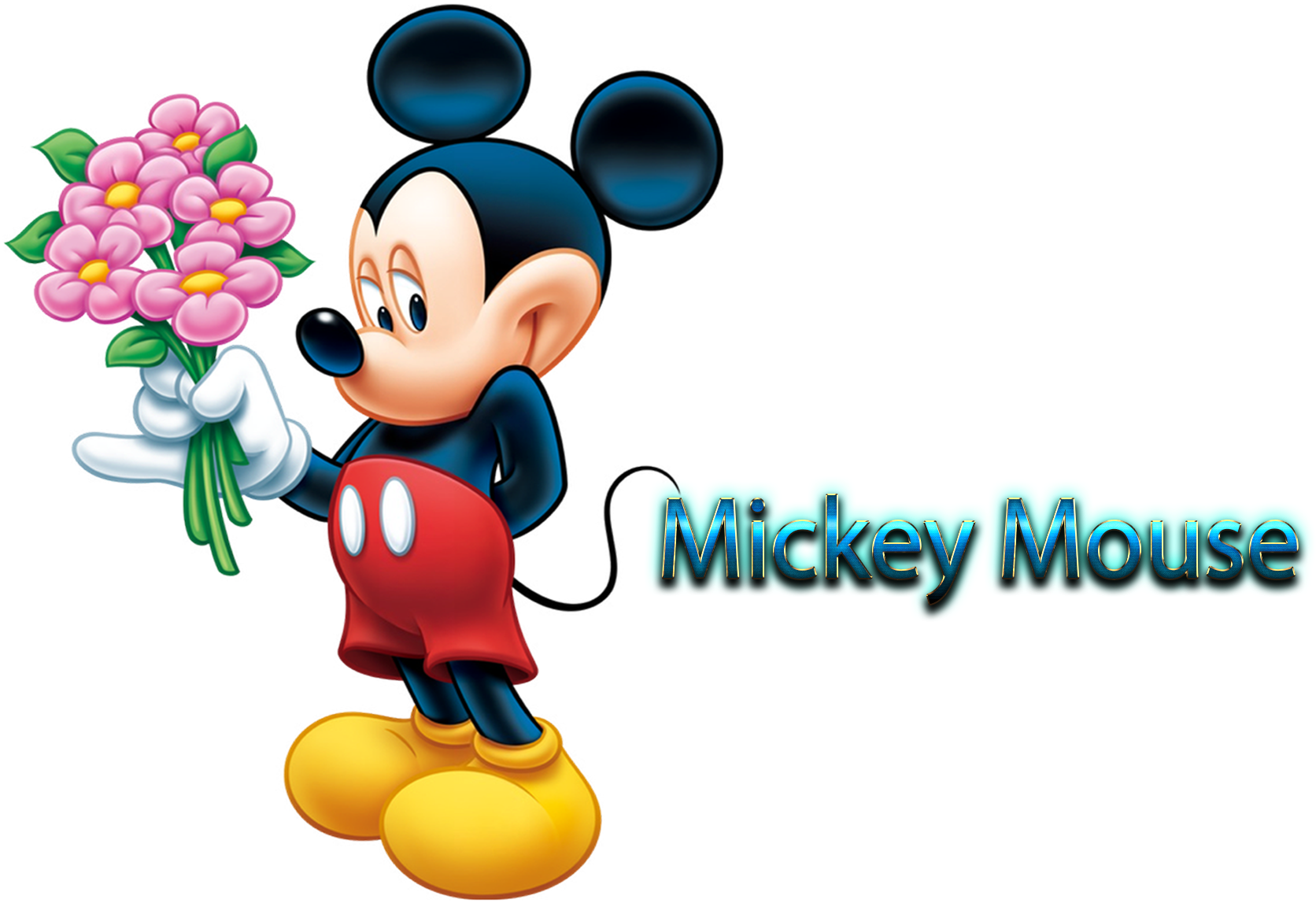 Mickey Mouse Free Pictures - Mickey Mouse Flower (1759x1200), Png Download