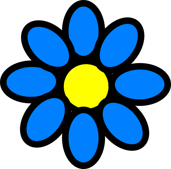 This Free Clipart Png Design Of Sky Blue Flower Clipart - Blue Flower Clip Art (600x595), Png Download