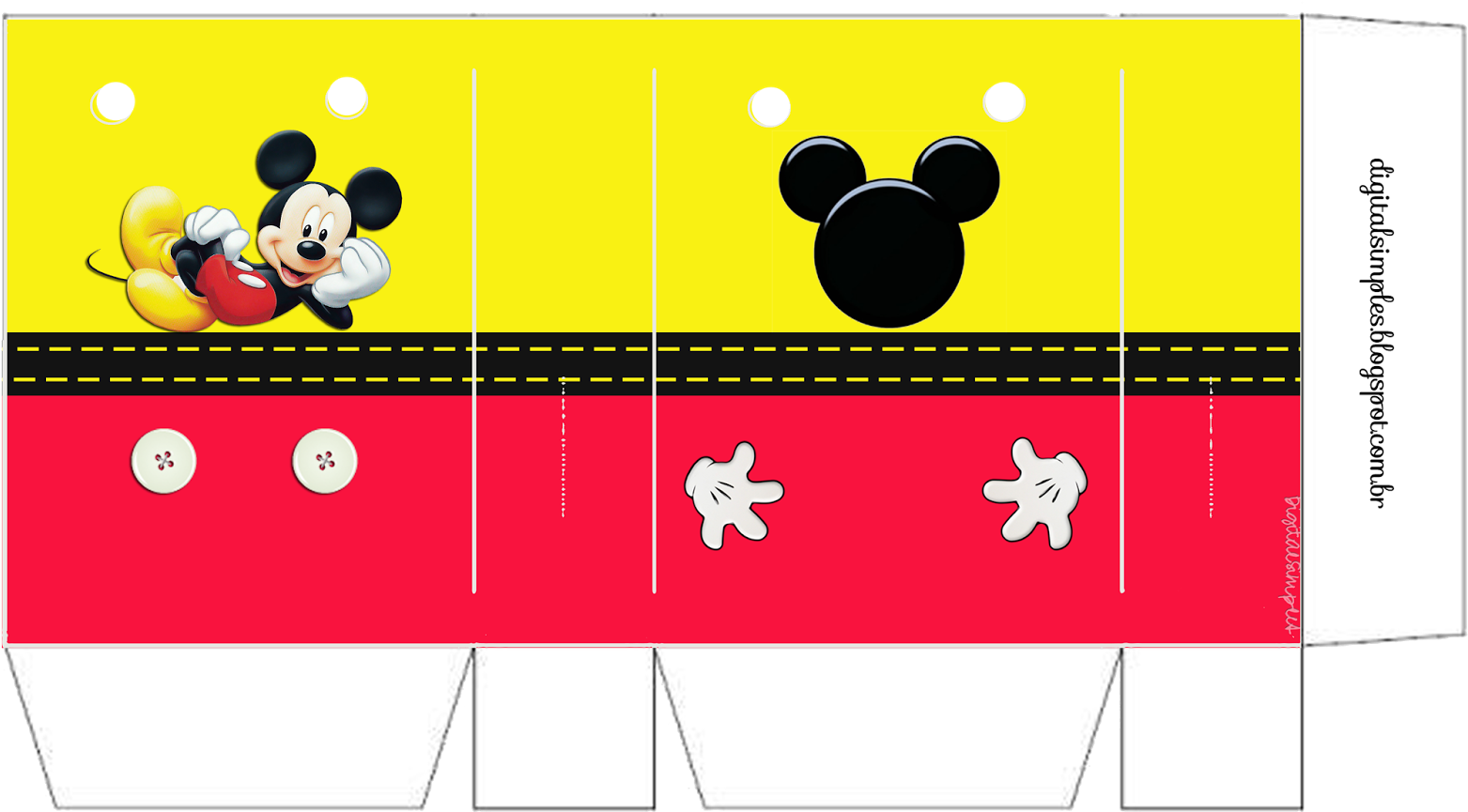 Sacola De Papel 300 Mickey Mouse - Personalizados Mickey Para Imprimir (1600x1131), Png Download