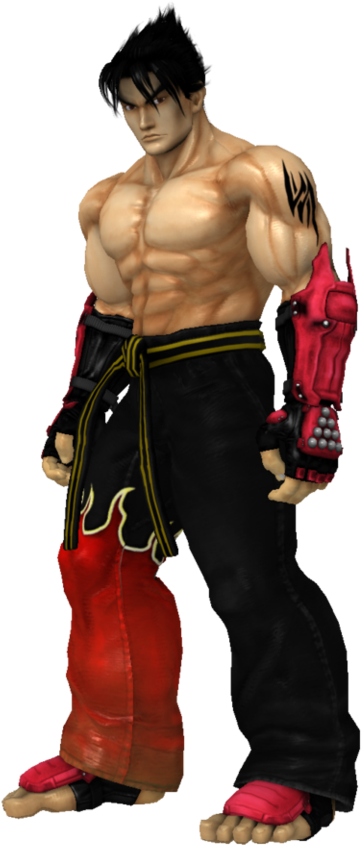 Jin Kazama Stare Left By Dirtscan-d53qw7m - Jin Kazama Model (413x877), Png Download