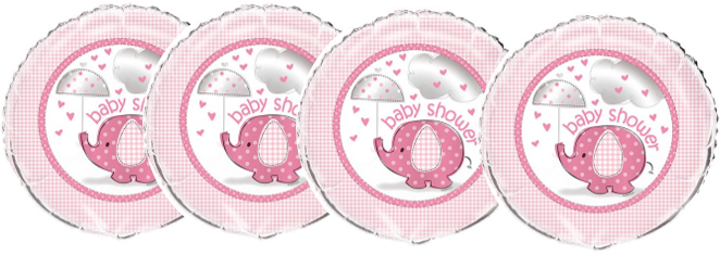 Foil Elephant Baby Shower Balloon, 18 In, Pink, 1ct - 18" Foil Pink Elephant Baby Shower Helium Balloon (766x343), Png Download