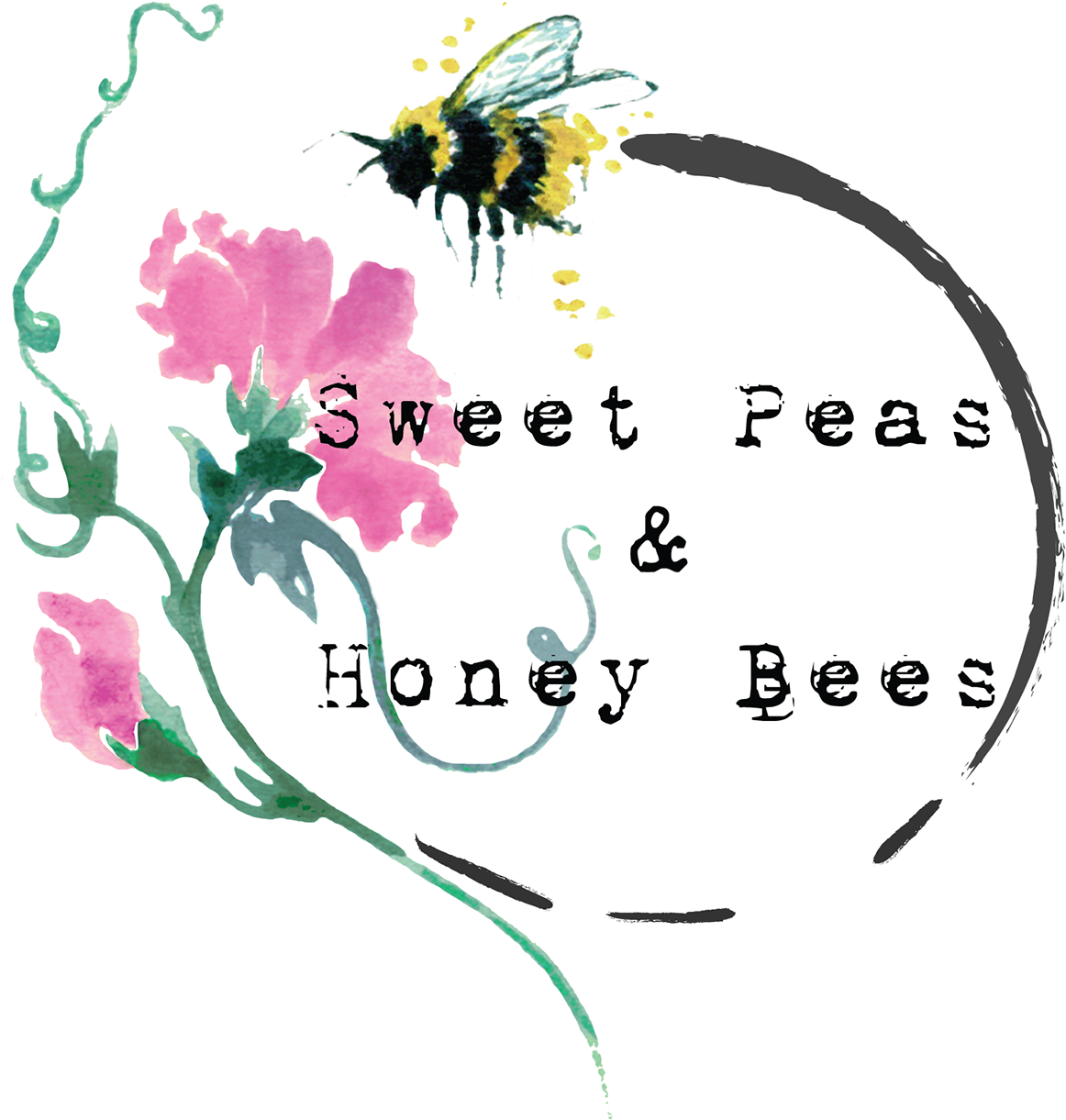 Sweet Peas & Honey Bees - Bee (1920x1920), Png Download
