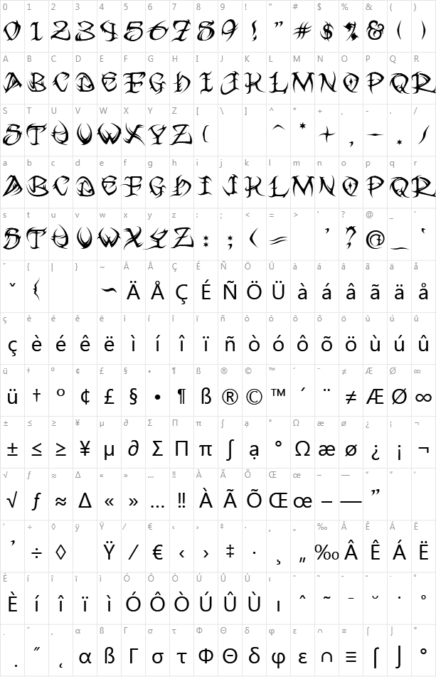 Vtc Tribal Character Map - Tribal Font (613x955), Png Download