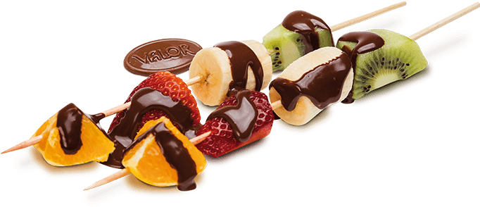 Brochetas De Fruta - Brocheta De Frutas Con Chocolate (787x404), Png Download