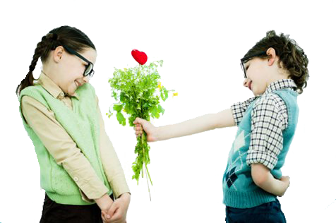 A High School Student's Crush Should He Risk It All - Girl Boy Love Flower (476x316), Png Download