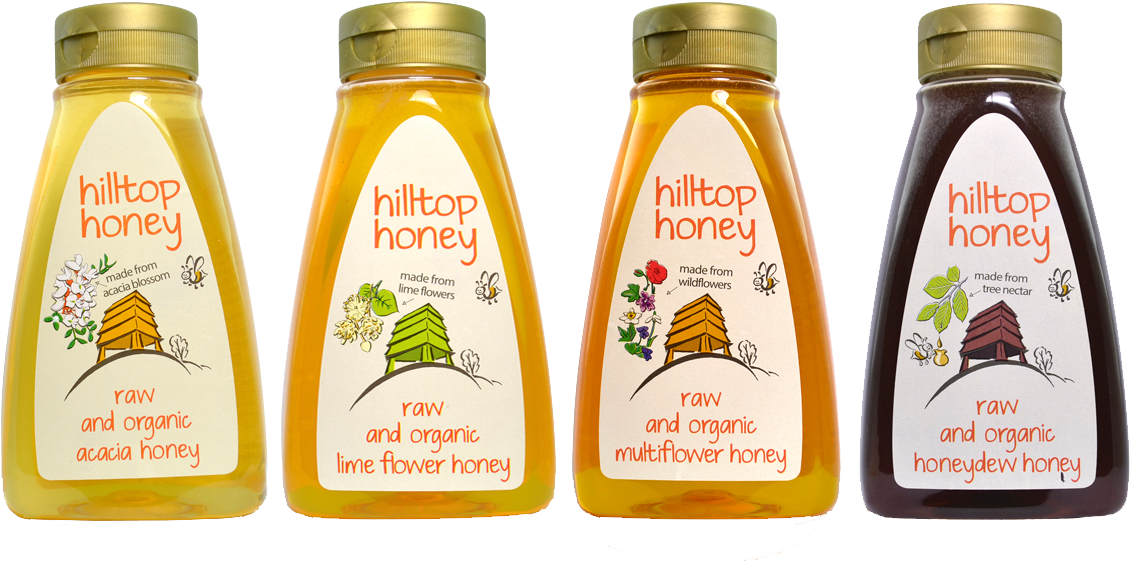 Raw Organic Honey Range - Hilltop Honey Lime Flower Raw 370g (1214x715), Png Download