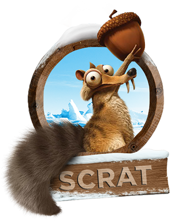 The Characters - Ice Age Characters Png Scrat (379x432), Png Download